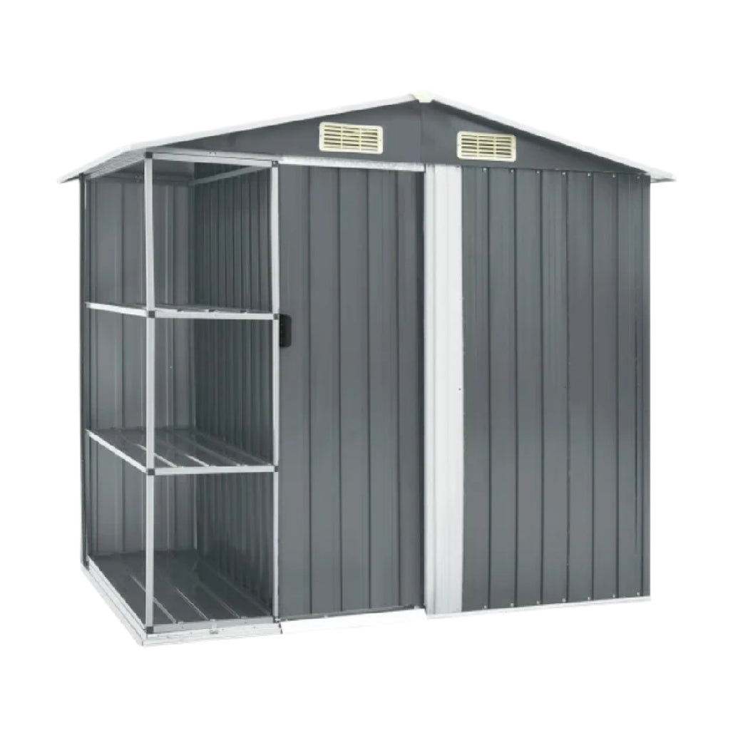 金属製収納小屋 - ガーデン用の物置き - スチール製 - 150 x 75 x 175