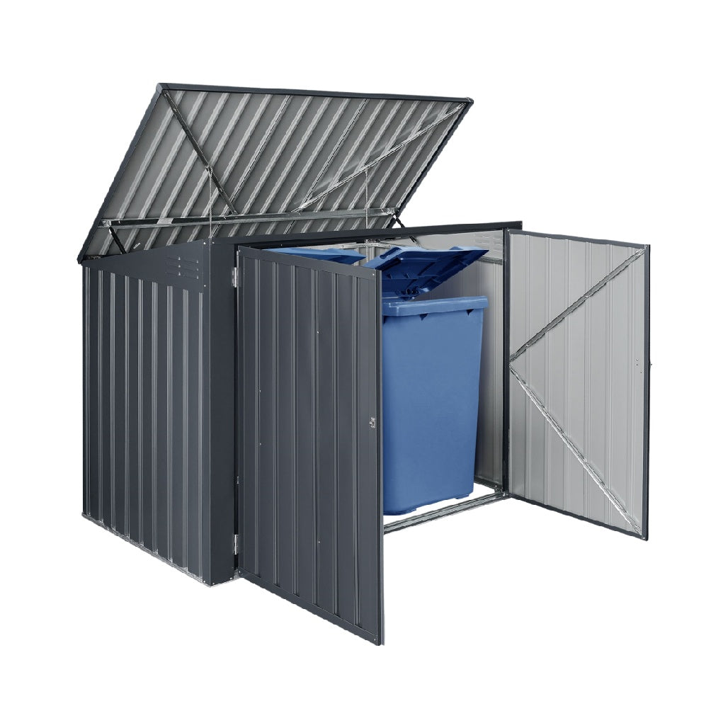 屋外ゴミ箱収納用ボックス スチール製 - 120 x 80 x 100